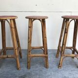 3 rattan bar stools