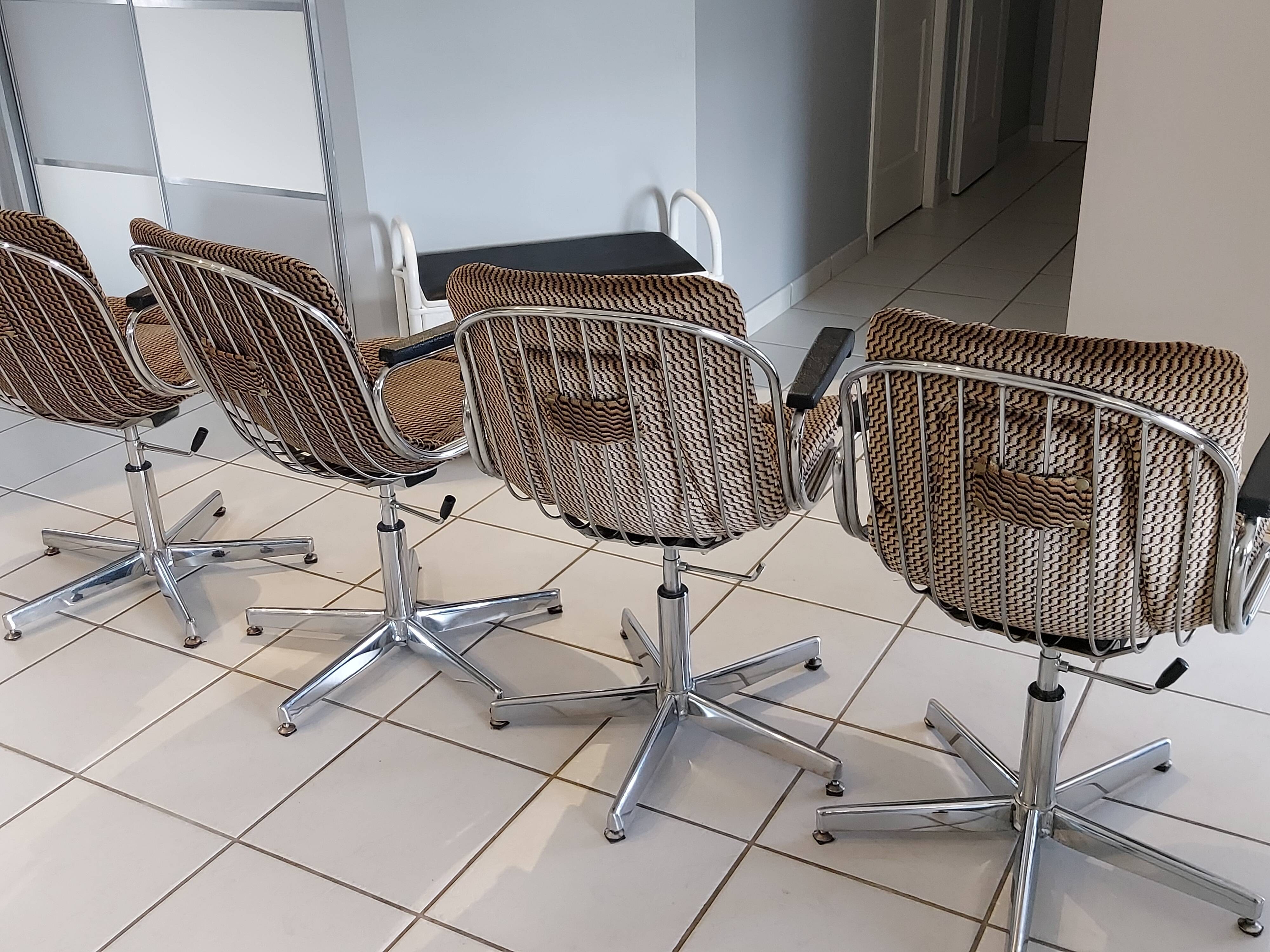 Suite of 4 chairs vintage armchairs 1970