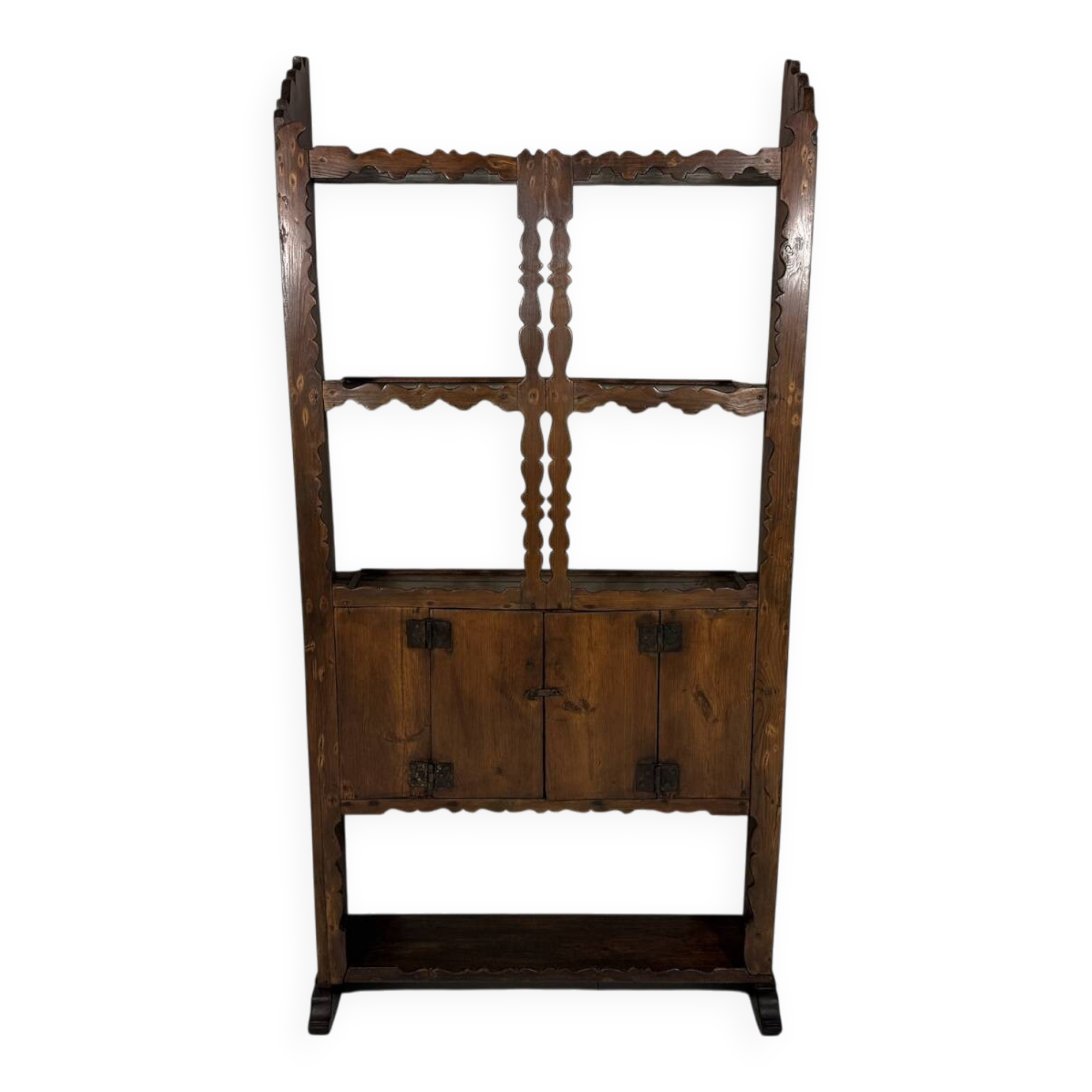 Antique rustic wall unit plate cabinet 1900