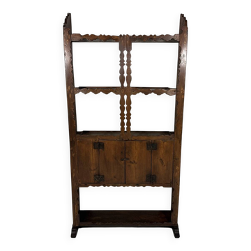 Antique rustic wall unit plate cabinet 1900
