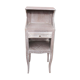 Ancienne table de chêvet en bois cerusé gris