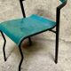 Set of 12 vintage blue bistro chairs