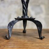 Pair of brutalist wrought iron candlesticks