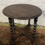 Vintage turned wood side table