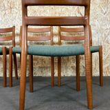 4 chaises en teck Niels O. Möller pour J.L. Moller’s 60