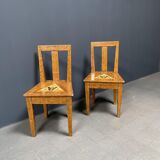 Set of 2 painted Swedish chairs