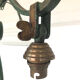 Lampadaire en fer forgé vert et doré vintage année 50