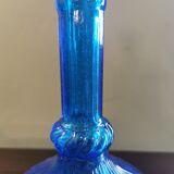 Vintage blue fluted decanter