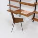 Rare Scandinavian Wall Mounted Plywood Shelving Unit 1950s