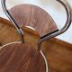 Set of 4 vintage bistro chairs in wood and chrome with postmodern design from