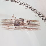 Dish in Earthenware of Creil and Montereau model Marine, iron earth, compotier