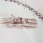 Dish in Earthenware of Creil and Montereau model Marine, iron earth, compotier