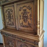 Armoire 2 corps style Henry 2 en noyer