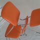 Duo de chaises vintage en skai orange