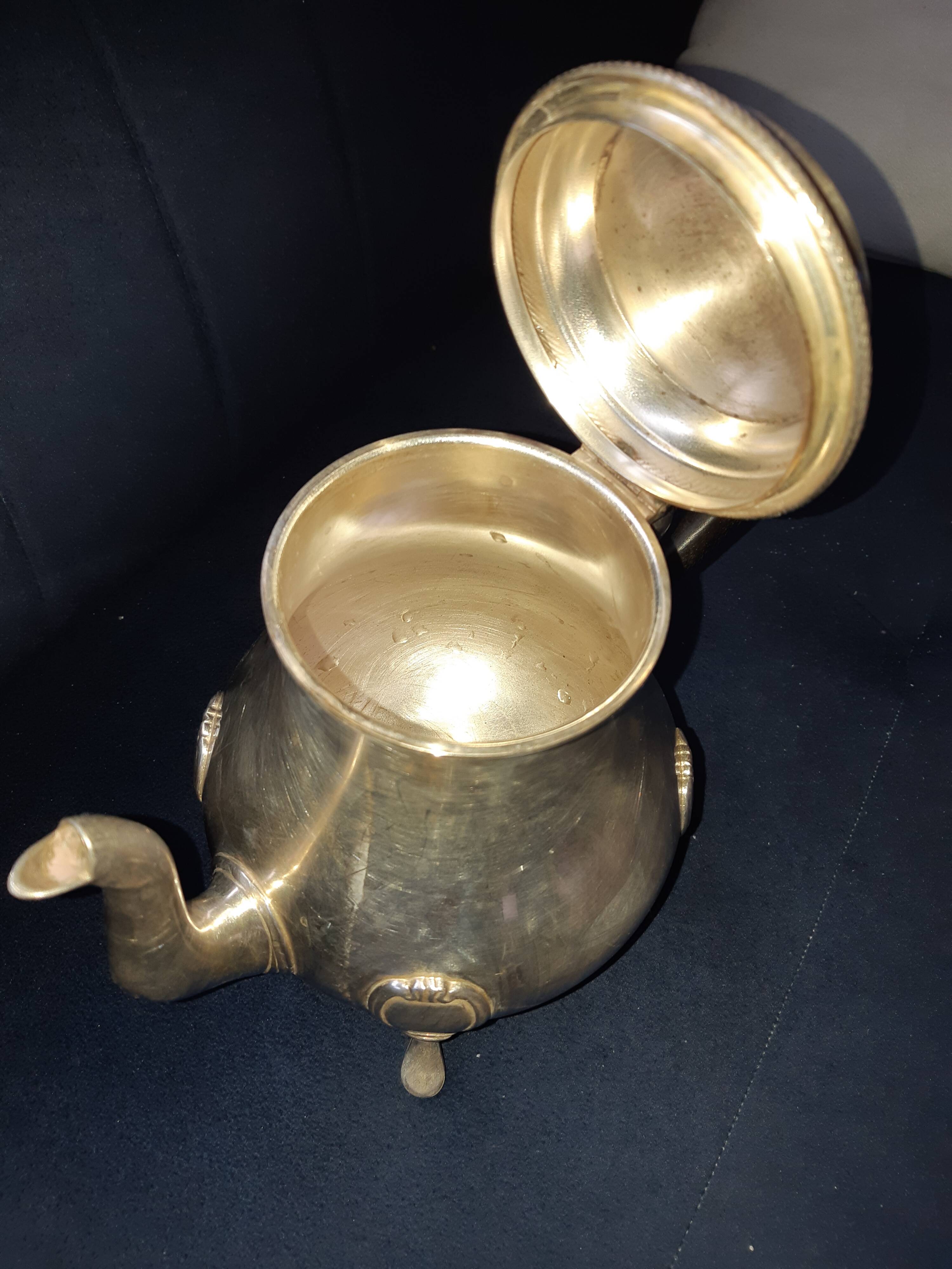 Vintage silver metal teapot