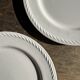 Set of 3 large classic white plates D24.5