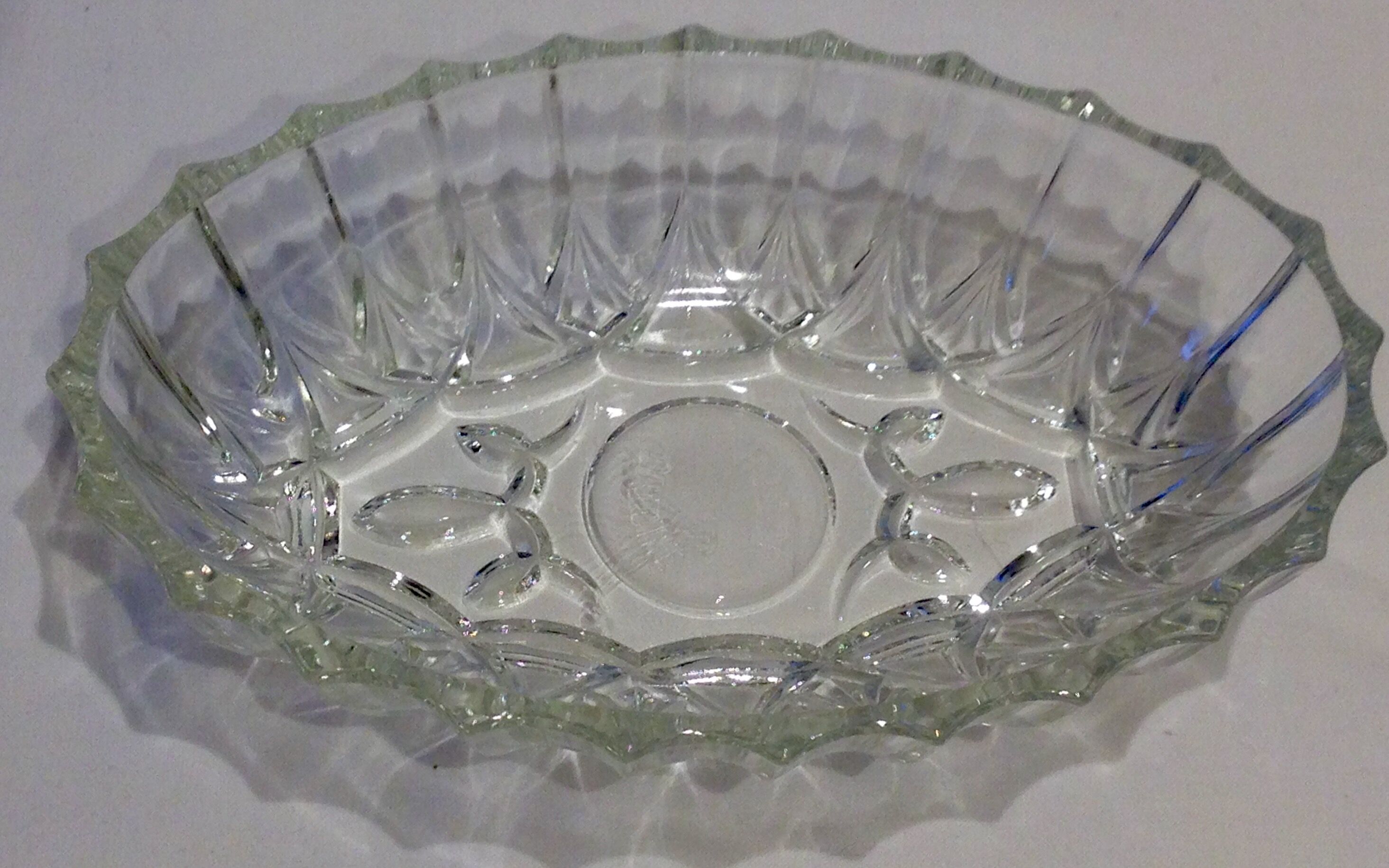 Old cups glass faceted, vintage chiseled glass ramekins