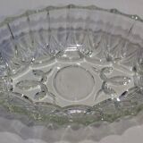 Old cups glass faceted, vintage chiseled glass ramekins