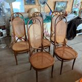 Set of 5 Thonet Long John chairs