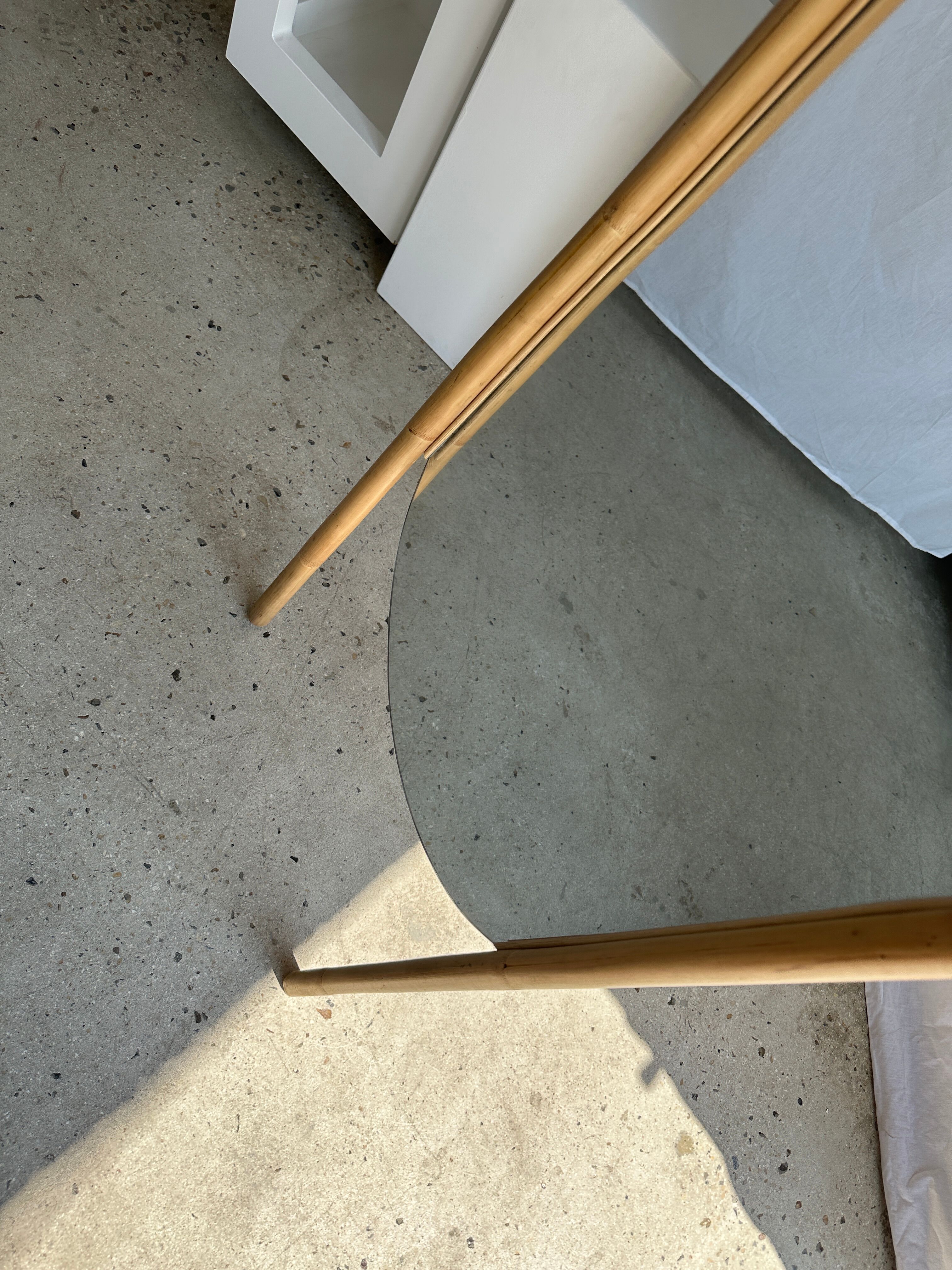 Floor mirror in bamboo and rattan H:1m80