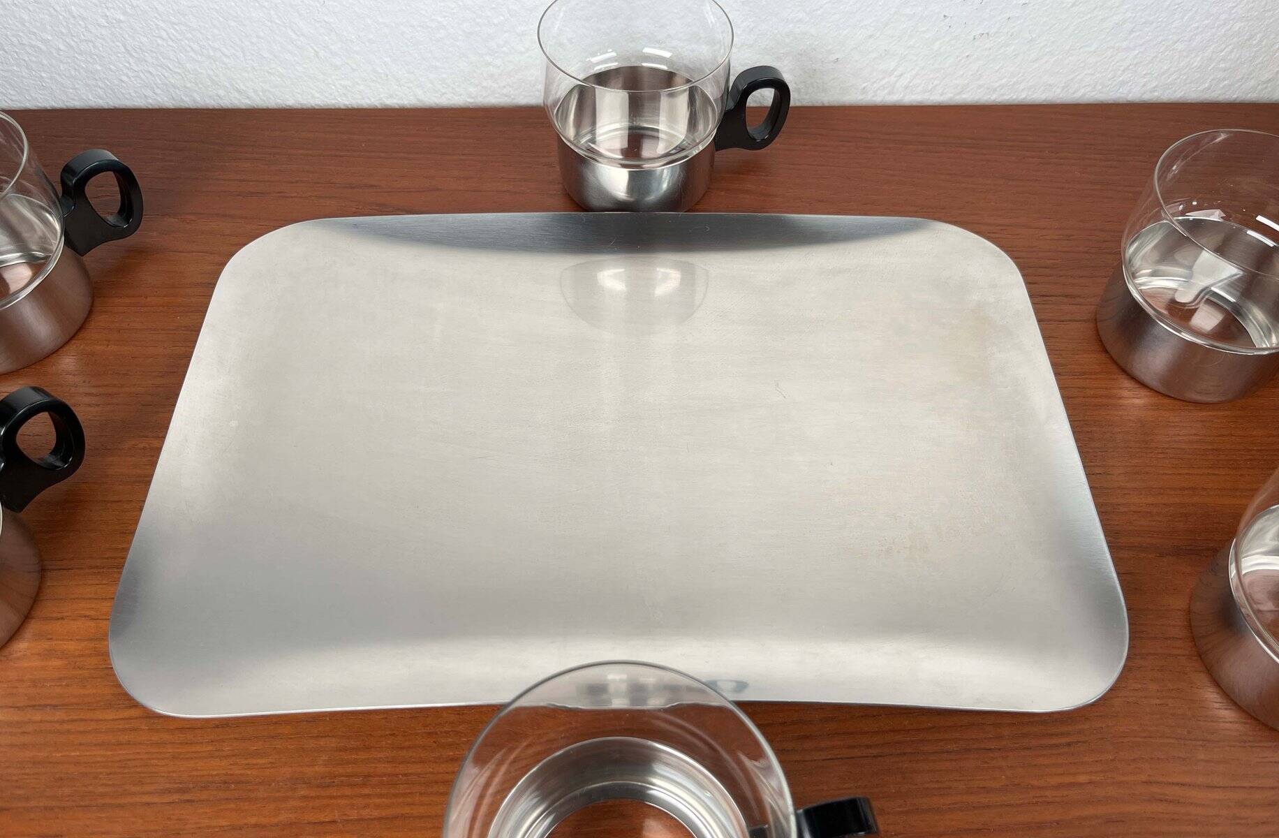 Ensemble de verres à thé et plateau allemands du milieu du siècle moderne de WMF, années 1960, lot de 7