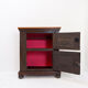 Small rustic buffet in solid wood - 2 doors and ball feet.