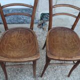 Lot de 4 chaises bistrot assises décorées