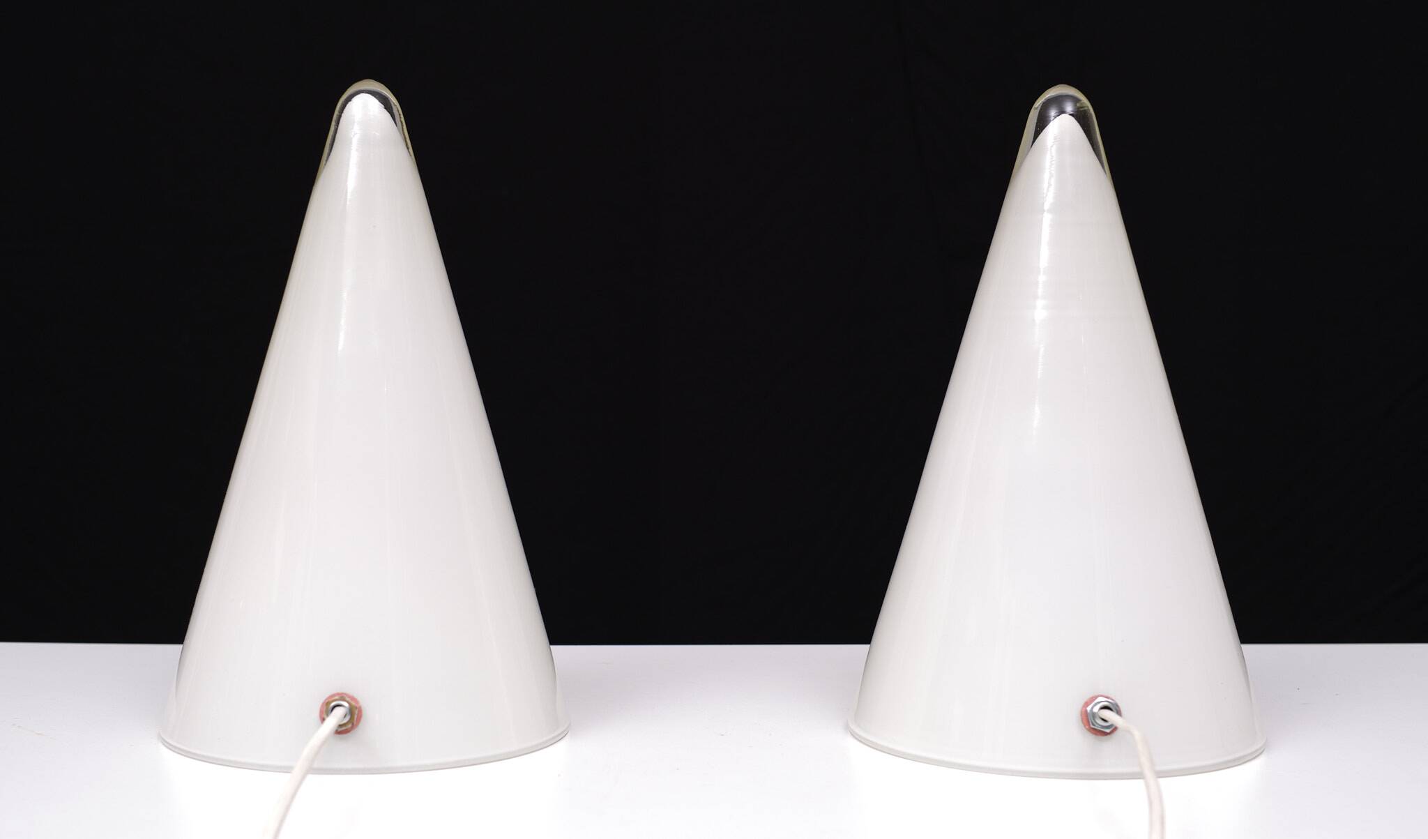 pair Teepee Glass Table Lamps 1970s France