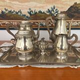 Silver metal tea and coffee set