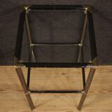 Italian design side table in metal and glass