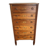 Art Deco chest of drawers with six wooden drawers from around 1930.