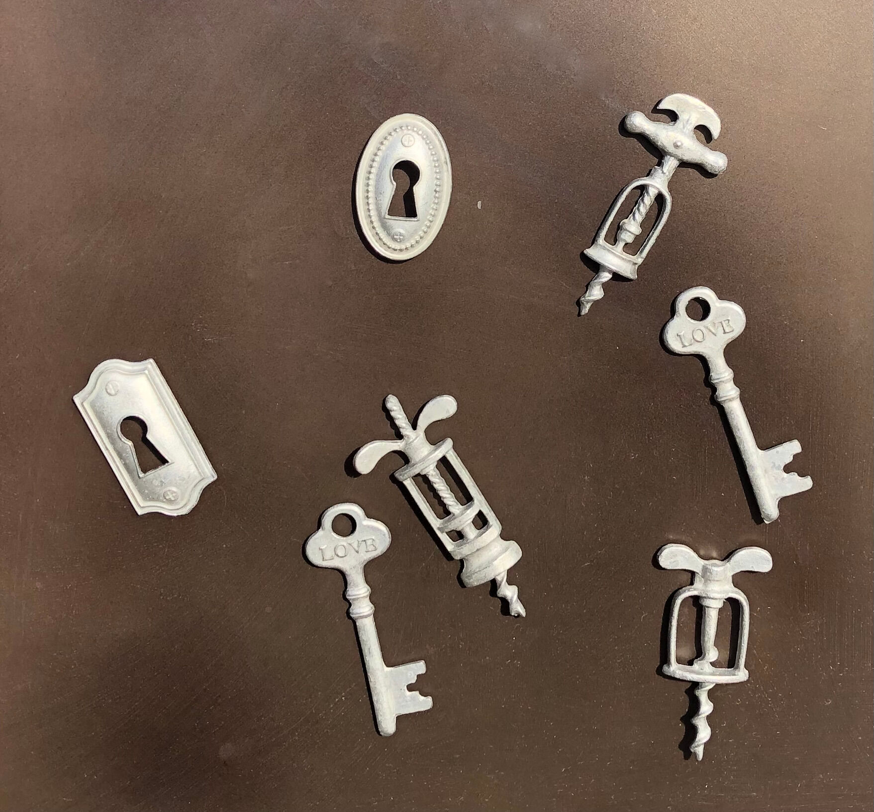 Wall shelf credenza, hooks and magnets