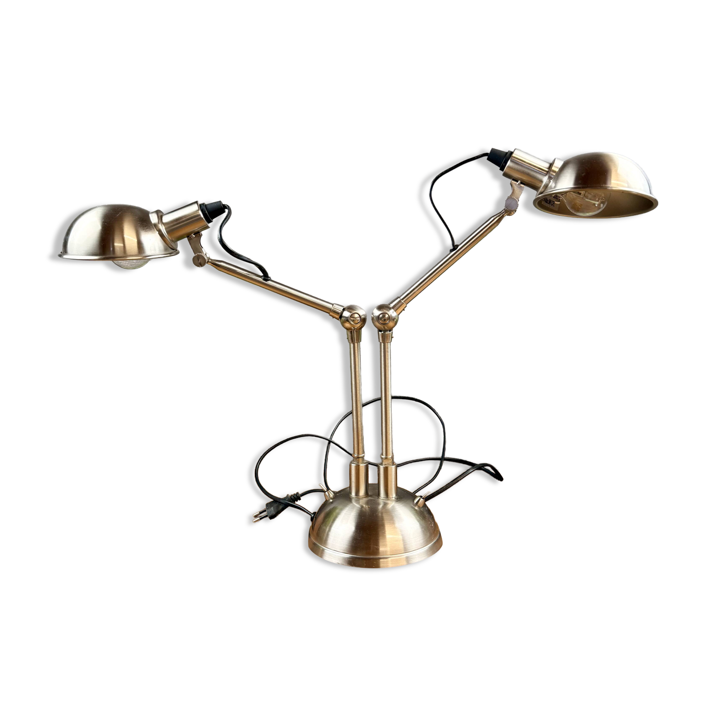Double articulated lamp in industrial style – metal – 2 adjustable arms