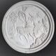 Large Chinese resin dish, sculpted motifs, signed