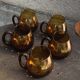 Set of 5 mugs, cups, glasses with handles, cocktail glasses, vintage glass