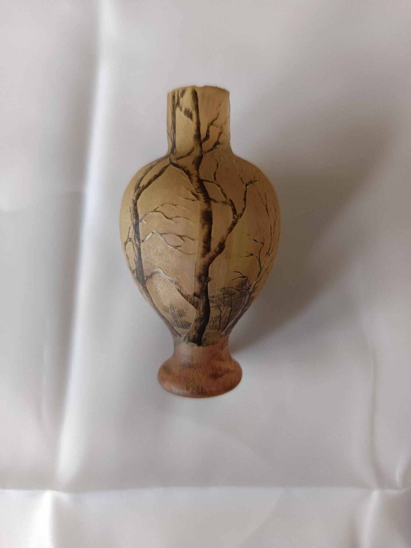 Daum Nancy "Trees in Autumn" - 7cm spray base - Signed glass cameo