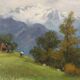 Peinture moderne signée Ercole Garavaglia, huile sur panneau dur '900
