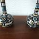 Pair of Spanish painted wooden lamps