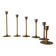 Set of 6 Scandinavian brass candle holders from the 1960s.