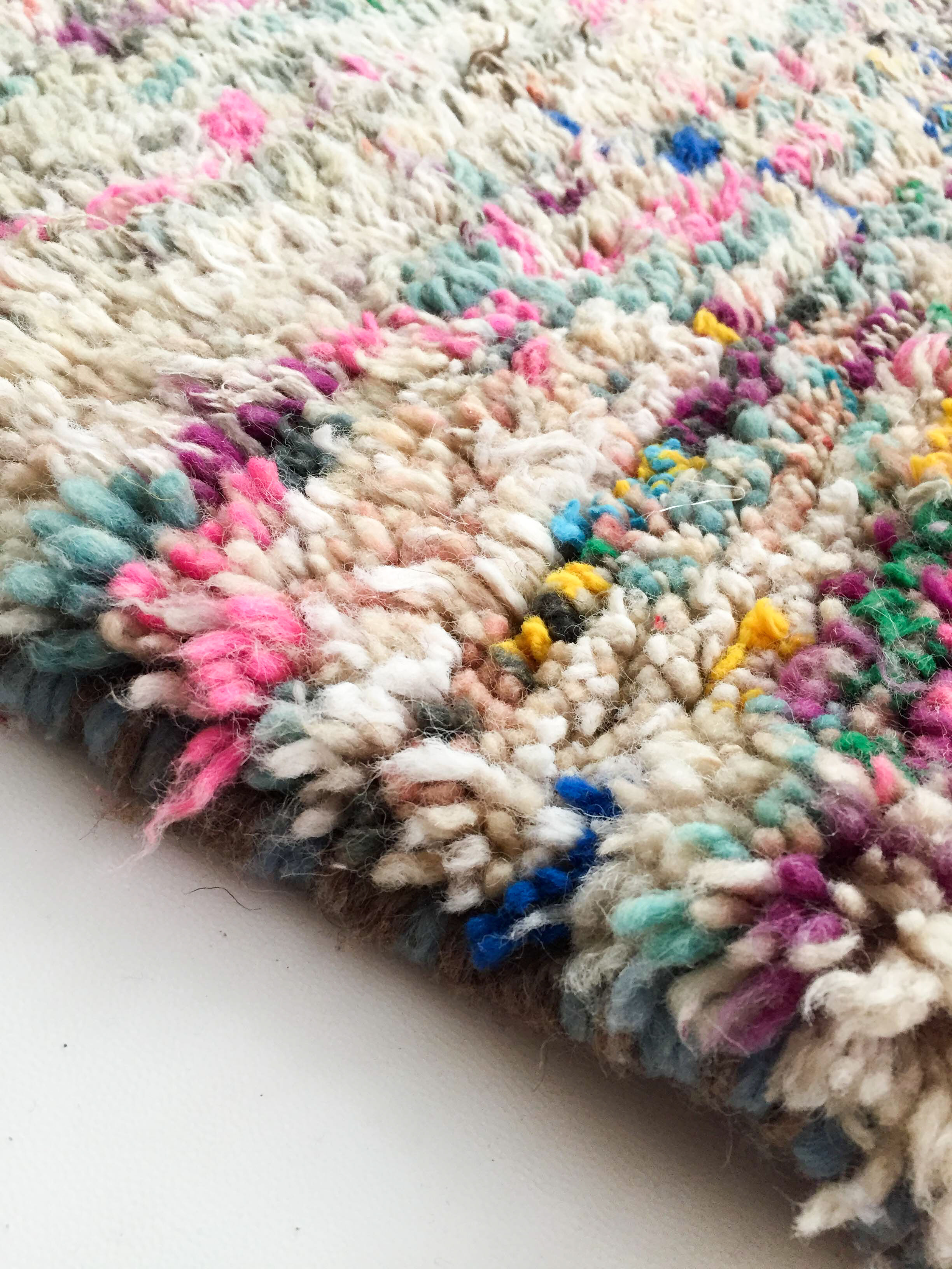 Berber carpet Boujaad mottled multicolored 245x154cm