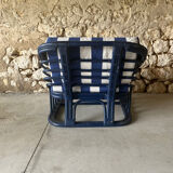 Paire de fauteuils rotin annees 60