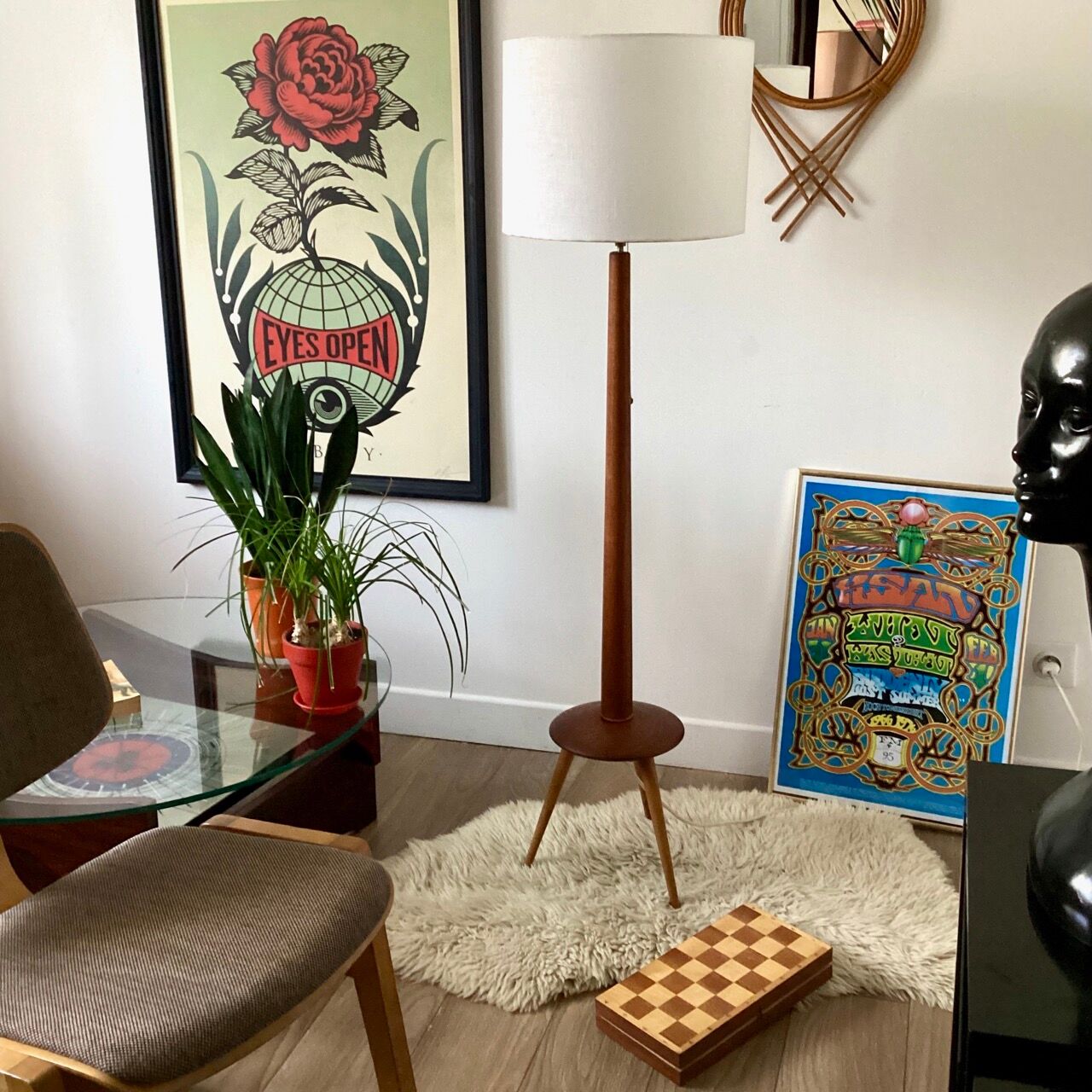 Scandinavian teak floor lamp