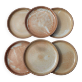 6 assiettes plates en grès