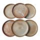 6 flat stoneware plates