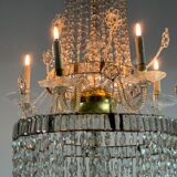 Important lustre bag of cut crystal navette pearls, circa 1800