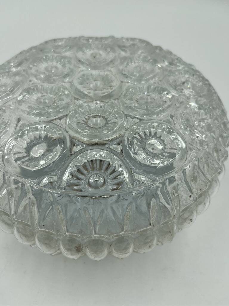 Molded glass ceiling light with relief