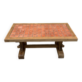Wooden coffee table and tiles
