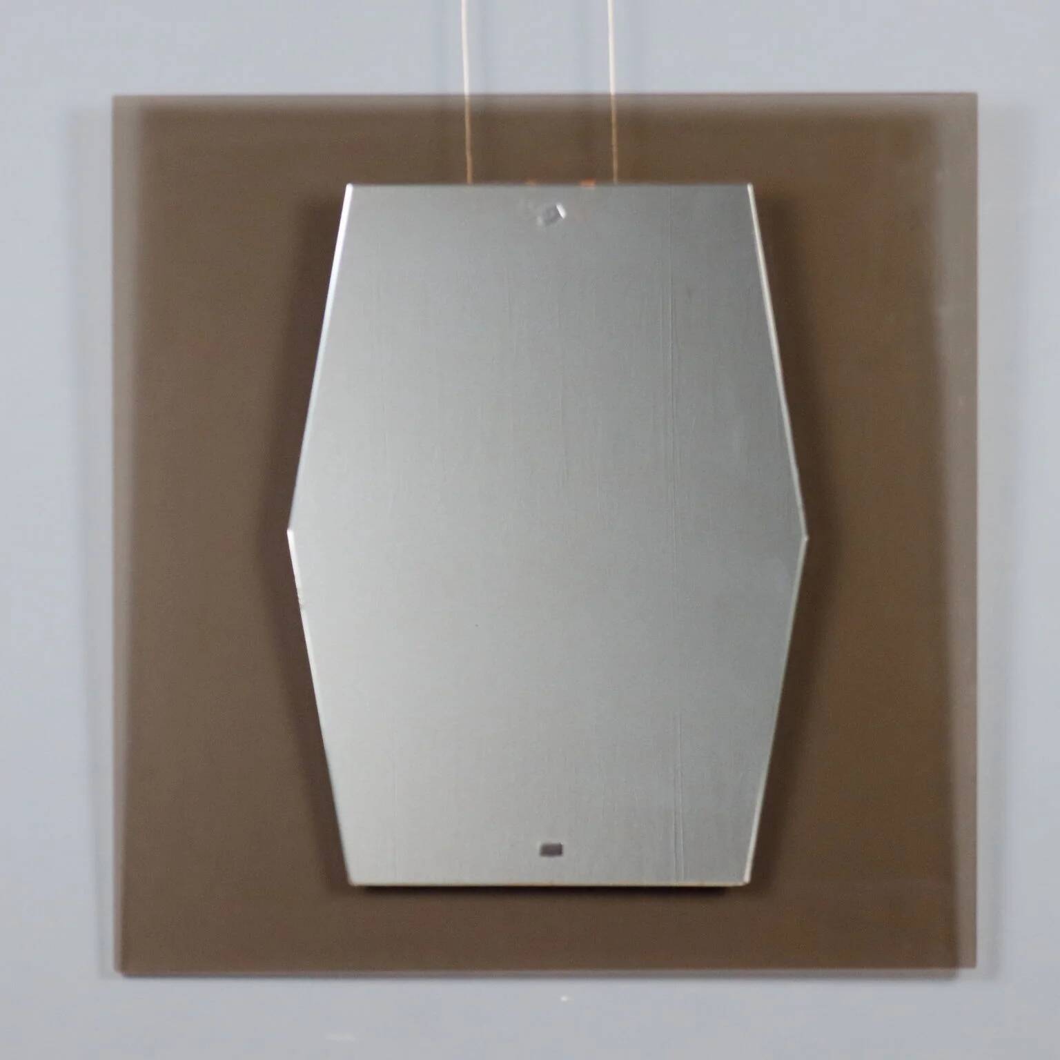 Vintage smoked glass mirror, Italian design, 1960s.