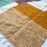 Moroccan Berber Kilim carpet ecru with colorful flats 284x184cm