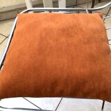 Pair of Cantilever chair design Gastone Rinaldi vintage 70 chrome steel wires